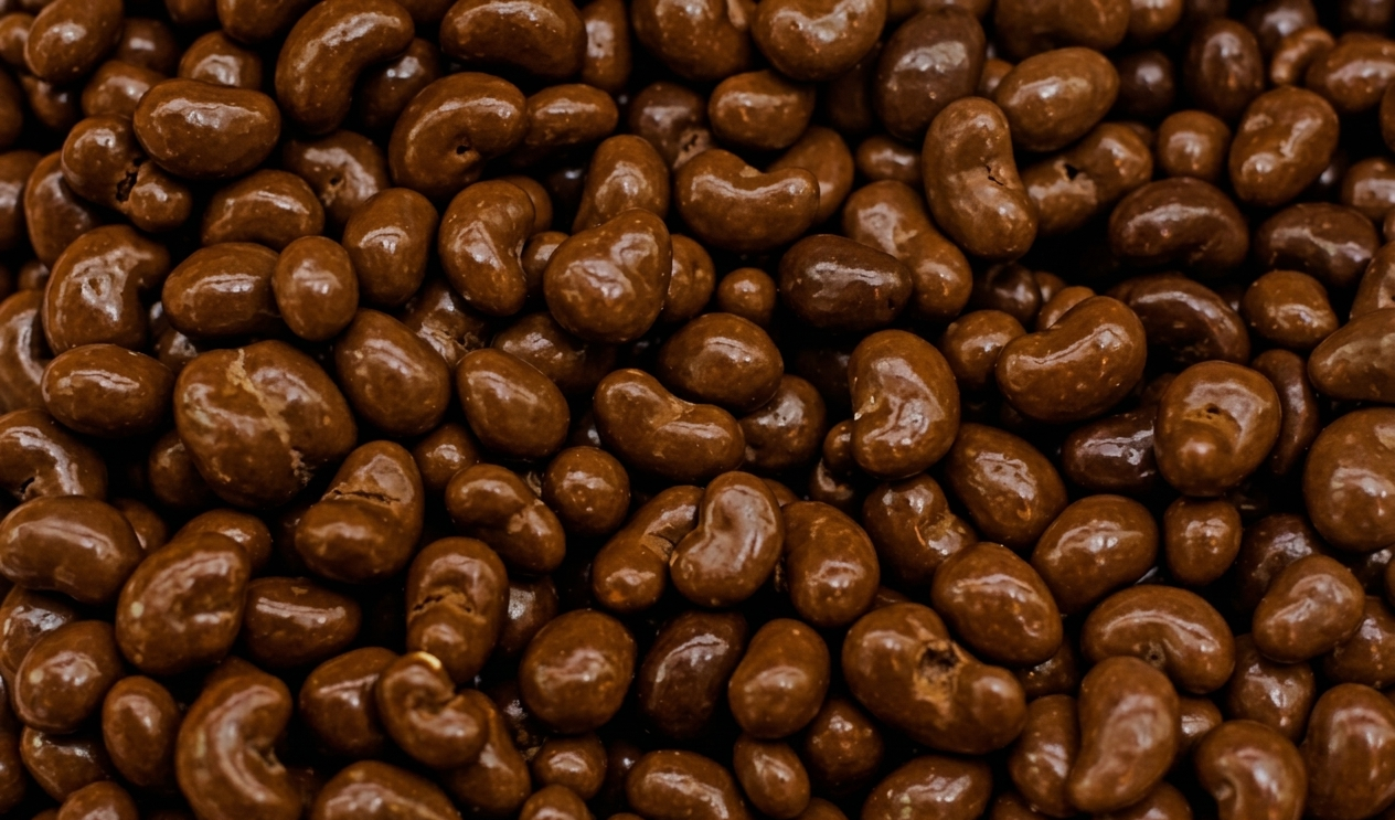 Premium chocolate coated cashew nuts for snacking and confectionery